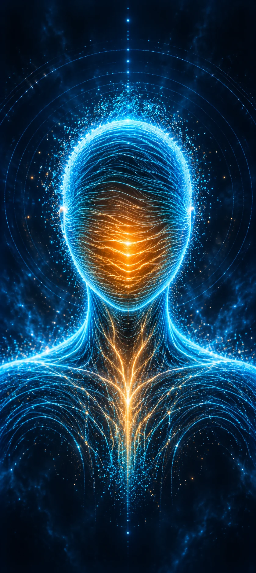 Immagine artistica dell’umanoide elettrico usata dall’app
